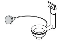 ABK Waste afvoer met ronde trek knop bediening WASTERVS