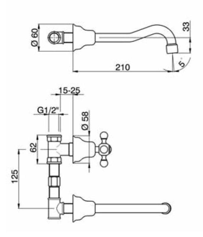 Cisal Arcana Ceramic inbouw wastafelkraan 3-gats rvs AC0035102A