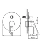 Huber Dado Cascade Afdekset Bad/douchemengkraan Chroom DC.000210.21