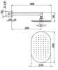 Huber Dado Cascade Hoofddouche met muurarm Chroom SS.013470.21 