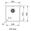 Franke Sirius 2 S2D 110.34 kunstof zwarte spoelbak 34x41cm onderbouw 1156276262