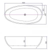 Blusani Free Oval vrijstaand bad 180x90 acryl BF01104 tekening