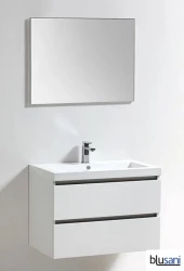 Blusani Orlando meubelset 80 cm. wastafel - spiegel wit hoogglans BR0108001