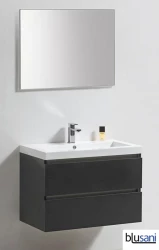 Blusani Orlando meubelset 80 cm. wastafel spiegel antraciet hoogglans BR0108005