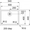 Franke Bolero Plus R12 BXX 110-50 rvs spoelbak onderbouw 50x40cm 1207853912