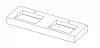 Solid-S Wall dubbele wastafel rechthoek mat wit B150xD46xH10cm 1207917232
