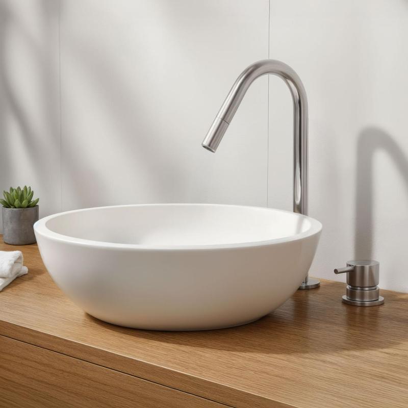 Waterevolution Flow 2-gats wastafelkraan chroom met kleine V 120mm uitloop T1121V01