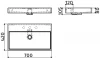 Clou Wash Me wastafel met 3 voorbewerkte kraangaten zonder plug mineral marmer TechnicalDrawing-Basic