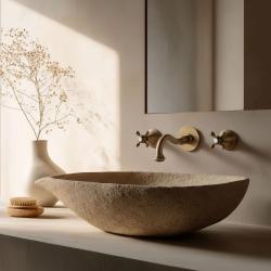 PB klassieke inbouw muurkraan met sterknoppen 16 cm uitloop brons 1208855052