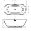Riho Oval vrijstaand bad 160x72cm solid surface mat wit BS67005