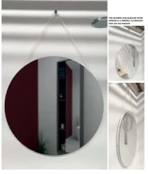 Aquadesign Rope ronde spiegel 60cm met frame 16mm wit