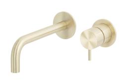 Waterevolution Flow Inbouw Wastafelkraan PVD wit goud met uitloop 15 cm T116BWGE-15