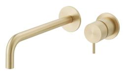 Waterevolution Flow Inbouw Wastafelkraan PVD Wit Goud met uitloop 21 cm T116BWGE-21