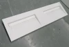 Solid-S Quatra dubbele wastafel solid surface mat wit zonder kraangat met solid cover B140xD45xH8cm 1208952414