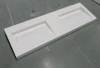 Solid-S Quatra dubbele wastafel solid surface mat wit zonder kraangat met solid cover B160xD45xH8cm 1208952415