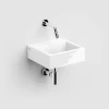 Clou Flush 1 fontein 28cm zonder kraangat met plug wit keram. compositie