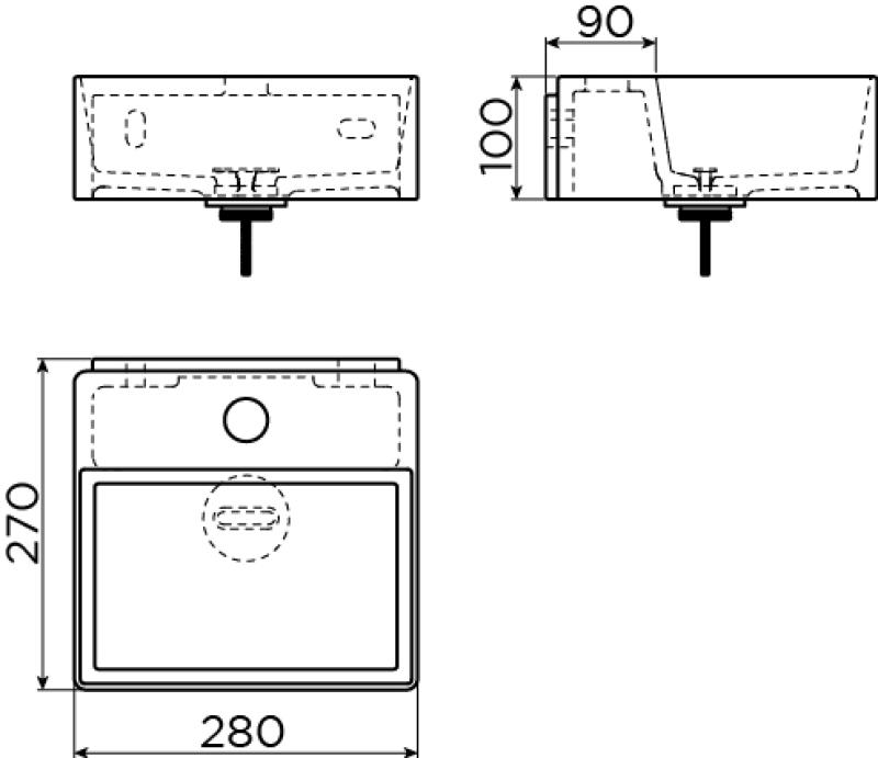 Clou New Flush 1 fontein incl. plug met kraangat wit keramiek