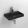 Clou Mini Wash Me fontein 38cm met kraangat mat zwart keramiek compositie