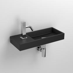 Clou Mini Wash Me fontein 45cm met kraangat links mat zwart