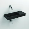 Clou Mini Wash Me fontein 45cm zonder kraangat rechts mat zwart compositie
