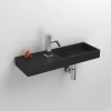 Clou Mini Wash Me fontein 56cm met kraangat links mat zwart compositie
