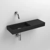 Clou Mini Wash Me fontein 56cm zonder kraangat rechts mat zwart compositie