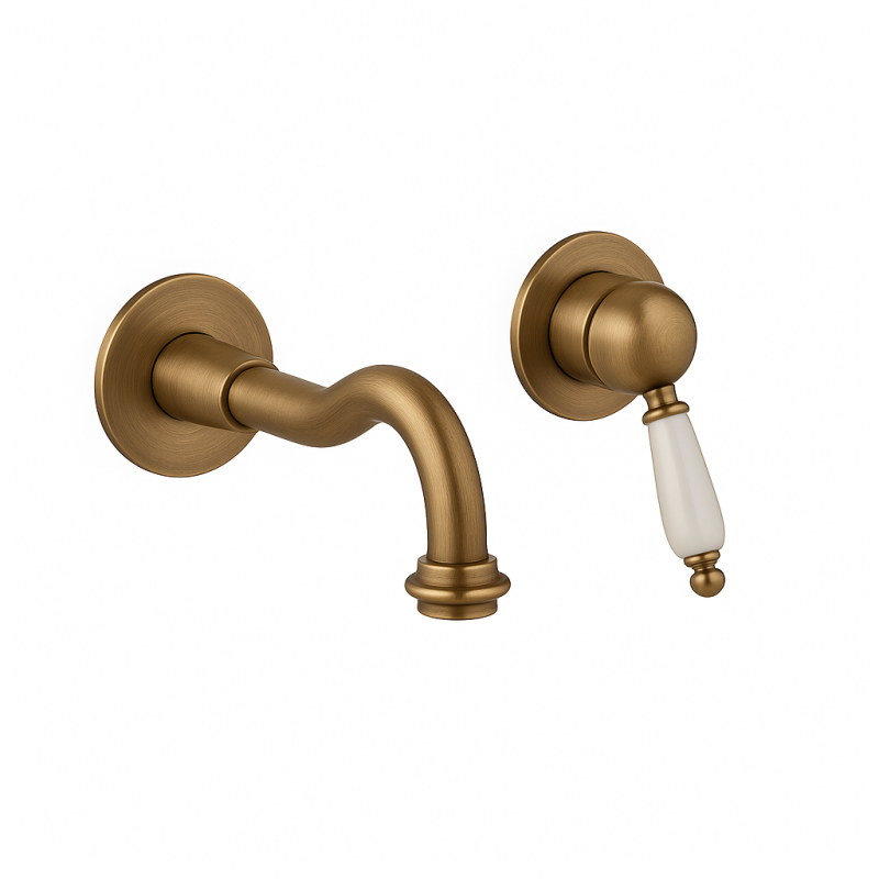 PB nostalgische inbouw wastafelmengkraan Vintage uitloop 21cm Brons