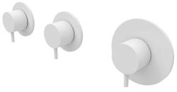 Waterevolution Flow inbouw douchethermostaat met 2 stopkranen mat wit 1208953386