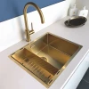 Luxe rvs 1,5 anderhalve spoelbak gootsteen PVD Goud Gold 1534cm 1208953421