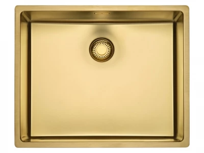 Reginox New York PVD comfort RVS spoelbak goud PVD Gold 50x40 vlakbouw onderbouw en opbouw 1208953783