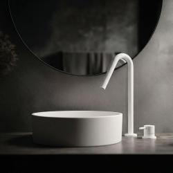 Waterevolution Flow 2-gats wastafelkraan wit met hoge V 120mm uitloop T1122VBR