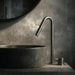 Waterevolution Flow 2-gats wastafelkraan PVD Gun Metal met hoge V 120mm uitloop T1122VGME