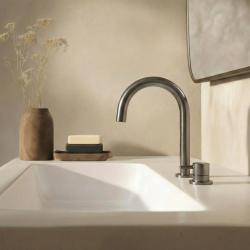 Waterevolution Flow 2-gats wastafelkraan PVD Gun Metal T1121UGME