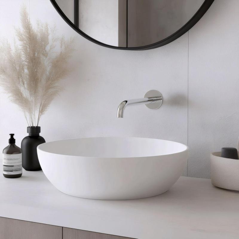 Waterevolution Flow afbouwdeel uitloop 10cm wastafelkraan chroom T16750101