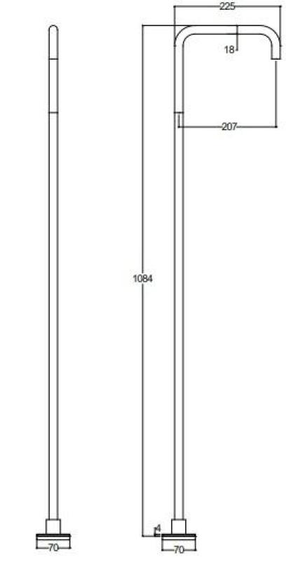 Waterevolution Flow Vrijstaande Wastafelkraan Uitloop Volledig Geborsteld MessingT1.676.LE