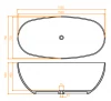 Solid-S Oval kleine vrijstaand ligbad 155x75 mat wit solid surface wit 1208954246