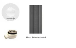 Waterevolution vloerput PVD Gun Metal BDF1D90GME