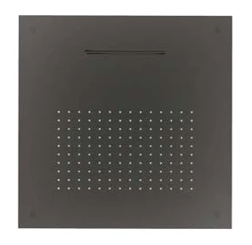 SB Square 316 Regendouche inbouw met golf spray 38x38cm PVD gun metal 1208955326