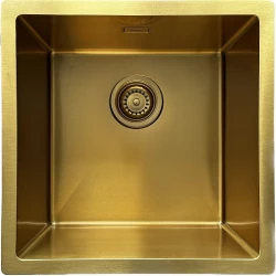 Ausmann Turt gouden spoelbak PVD NANO Gold 40x40 onderbouw vlakbouw en opbouw 1208956938