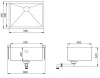 Ausmann Turt gun metal spoelbak antraciet PVD 54x40 onderbouw vlakbouw en opbouw 1208956944