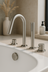 AquaTrimo Acciaio 4-gats Badmengkraan voor Badrandmontage RVS 1208957286