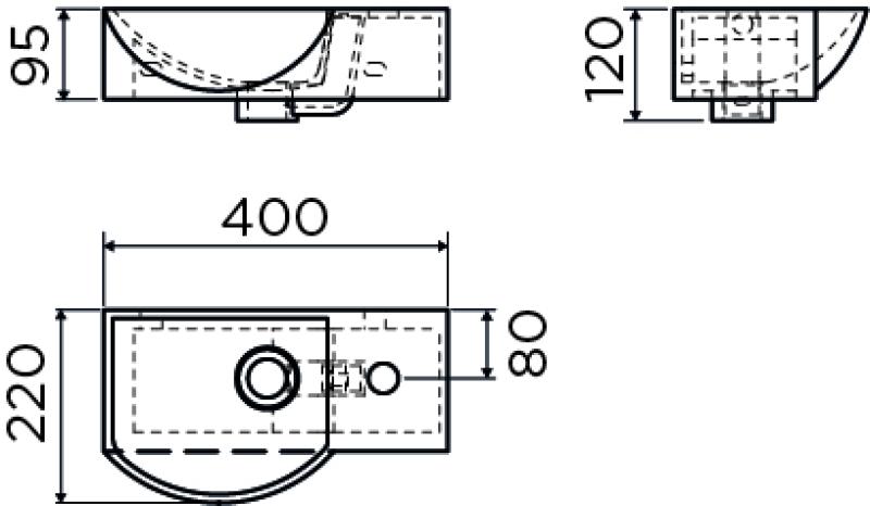 Clou InBe 8 fontein met kraangat zonder plug wit keramiek