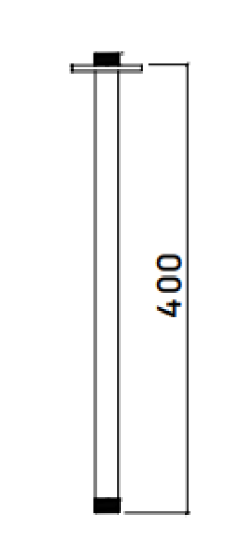 Waterevolution flow plafondsteun 40cm messing T164540LE