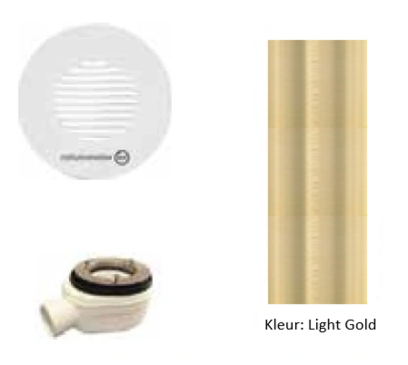 Waterevolution douchebaksifon PVD light gold BDF1D90WGE