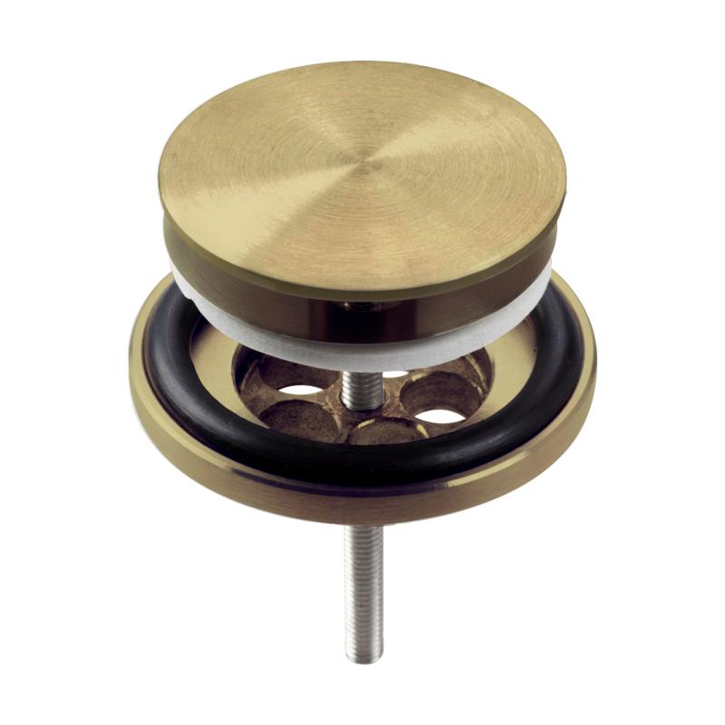 Clou Mini Wash Me plug met afdekkap goud geborsteld PVD