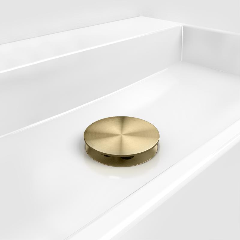 Clou Mini Wash Me plug met afdekkap goud geborsteld PVD