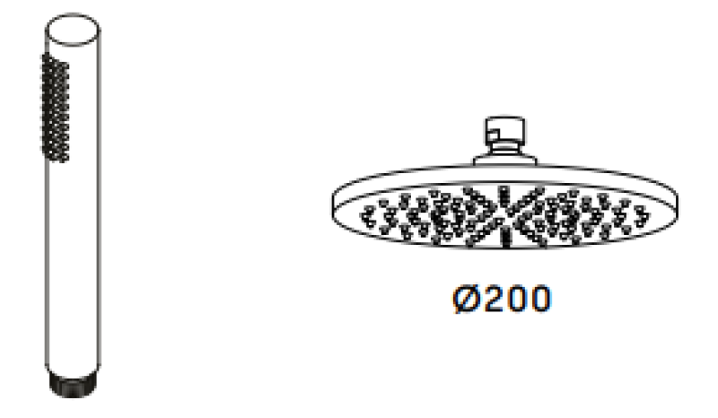 Waterevolution Flow thermostatische drie-weg douchemengkraan met hand- en hoofddouche Zwart T131TNPR