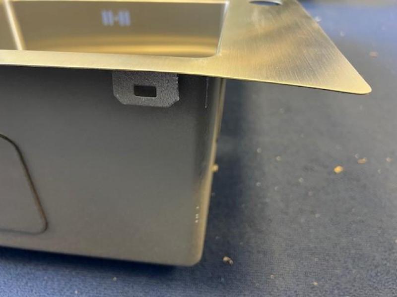 OUTLET Hoeken gebogen Ausmann Oder Blue rvs spoelbak 78x50cm vlakbouw en opbouw met afdruipgedeelte 1208971208