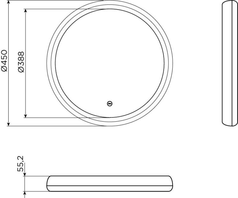 Clou Look at Me spiegel Ø45cm 2700K buisvormige LED IP44