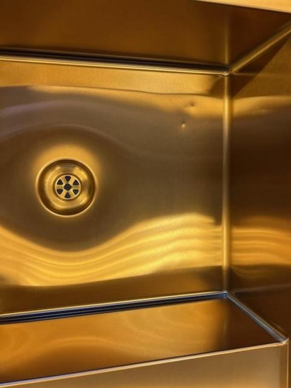 OUTLET Kleine deukjes Pure.Sink Exclusivo Koperen spoelbak met afdruipgedeelte 78x52 cm Tapwing rechts 1208971866